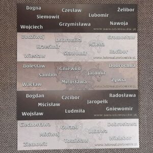 Zakładki Imiona słowiańskie zestaw 10 sztuk